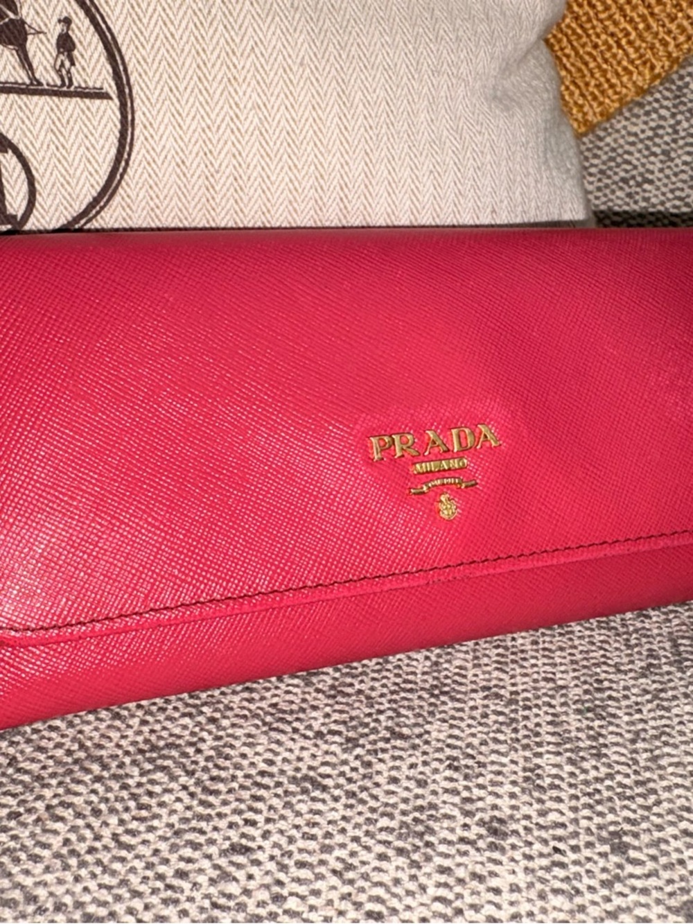 Prada Saffiano Leather Wallet - Fuchsia Pink - Picture 2 of 15